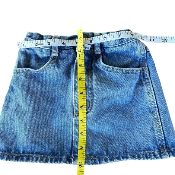 Vintage Baby Guess Jeans Denim Mini Skirt Made in USA Talon Zip 4Y Elastic Waist - Picture 11 of 13